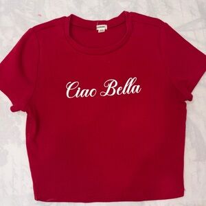 Garage Red Crewneck Graphic Tee